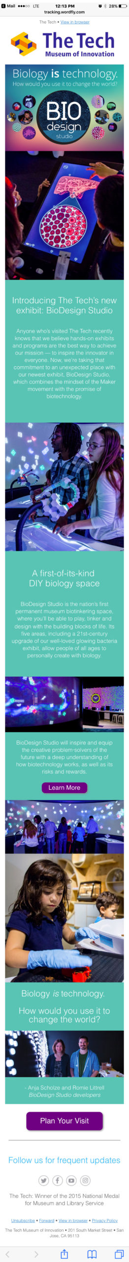 BioDesign exhibit branding and announcement